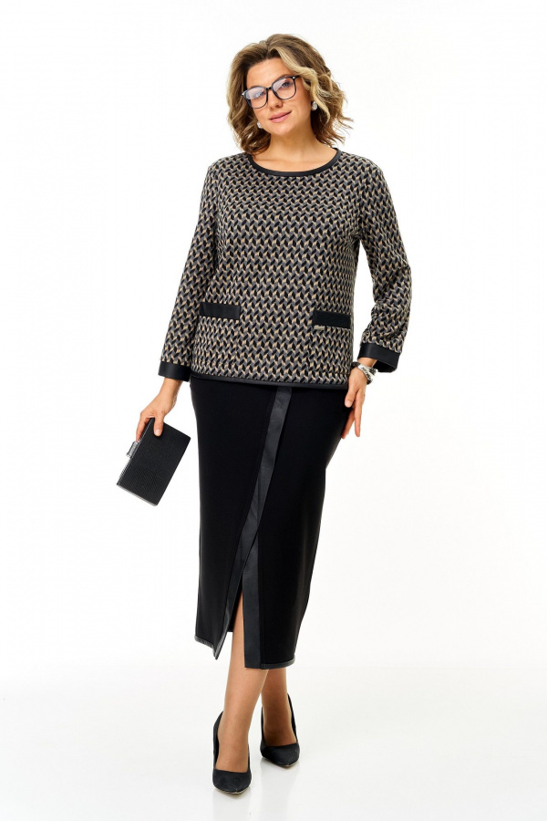 Michel chic 1394/2  серая_графика-черный